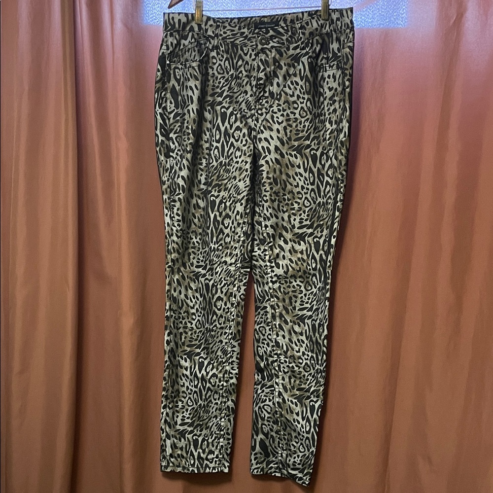 Ashley Stewart Leopard Print Straight Leg Pants